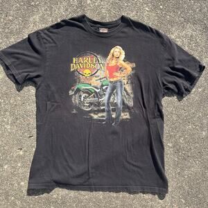 Y2K men’s Black Harley Davidson Short Sleeve T-shirt Size XL